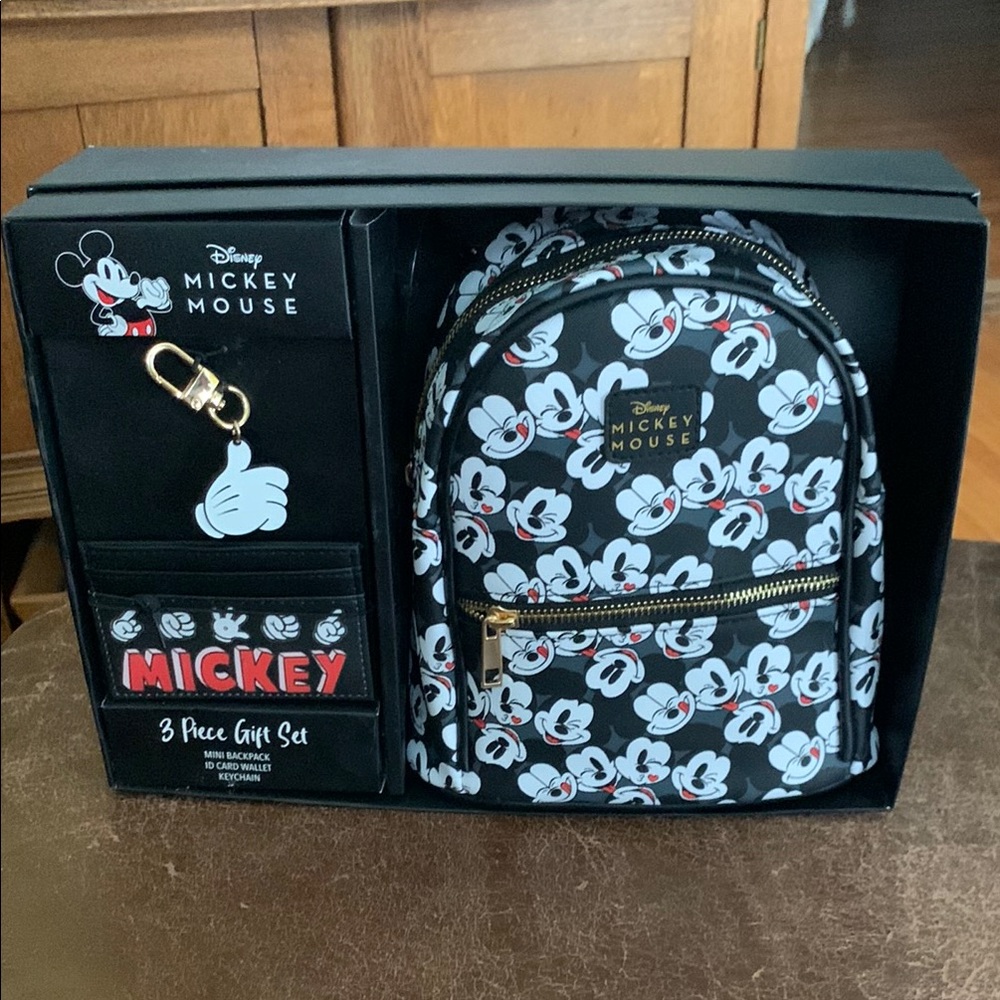 Disney Mickey Mouse Black and White Backpack Set